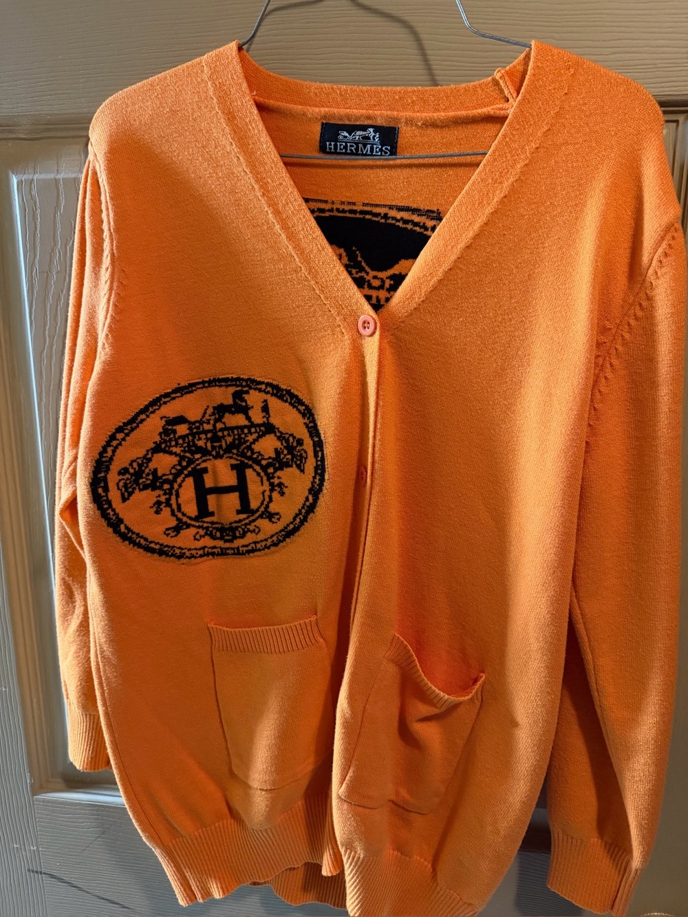 HERMES cardigan. No size tag. Fits like a S/M